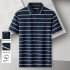 Pierre Cardin Men's Blue & White Striped Cotton-Poly Polo P73113071A56